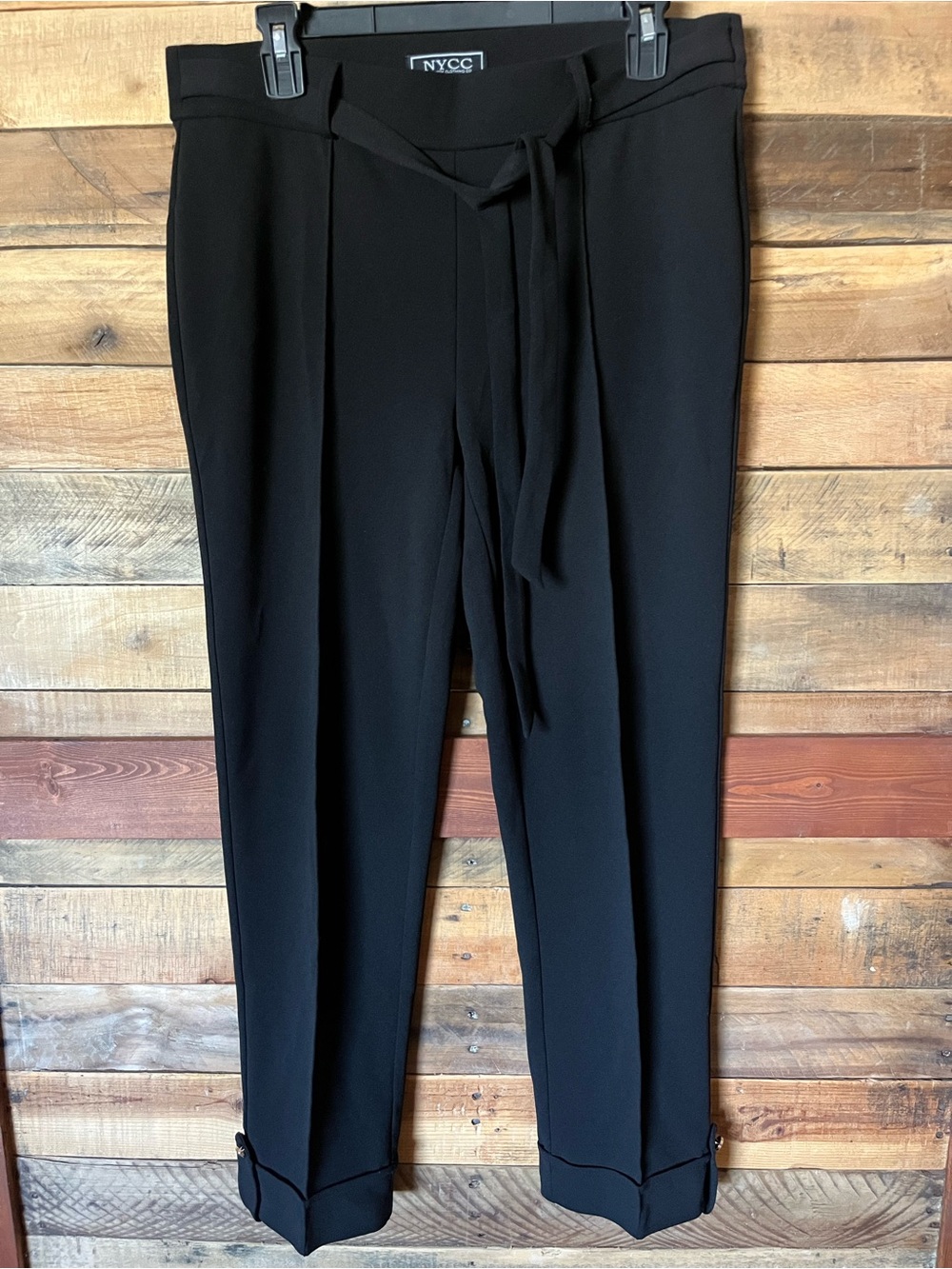 NYCC Black Pull-On Pants with Tie Waist